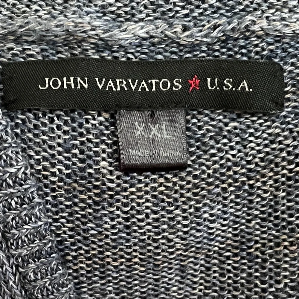 John Varvatos USA Full Zip Hoodie Sweater Men's XXL 100% Linen Lightweight